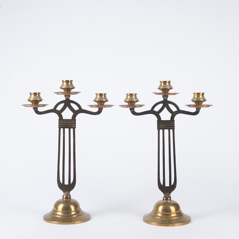 Candelabras, a pair, Art Nouveau, early 20th century.