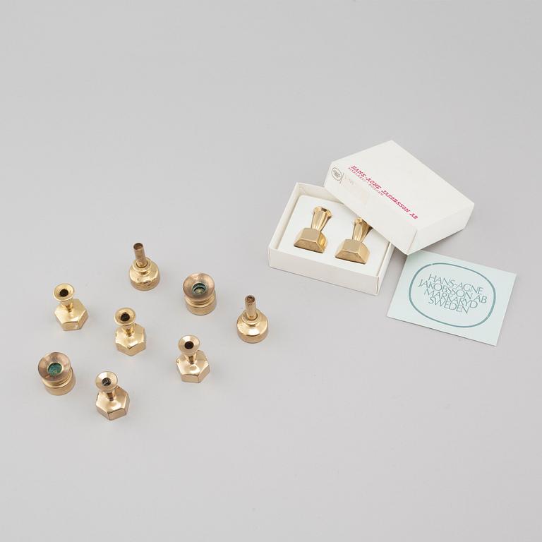 Ten small candlesticks, "L92", "L125" & "143", designed by Hans-Agne Jakobsson for AB Hans-Agne Jakobsson, 20th cenutry.