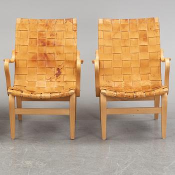 Four 'Eva' lounge chairs by Bruno Mathsson, for Firma Karl Mathsson, 1960' and 70's.