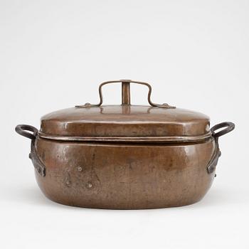 GRYTA MED LOCK, koppar, 1800-talets början.