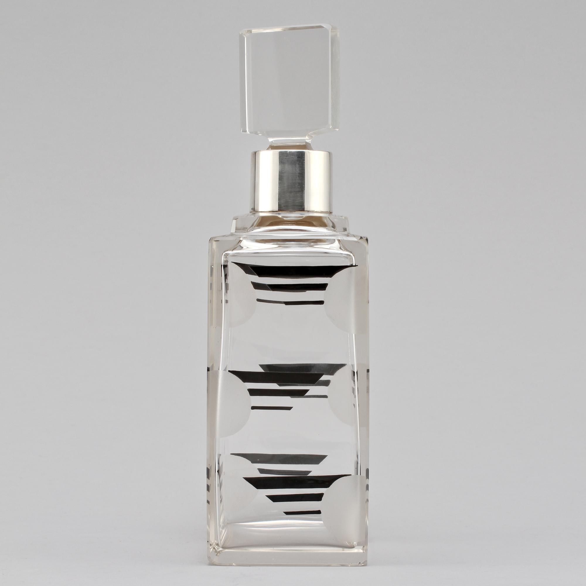 KARAFF, glas och silver, troligen Karel Palda, 1936.