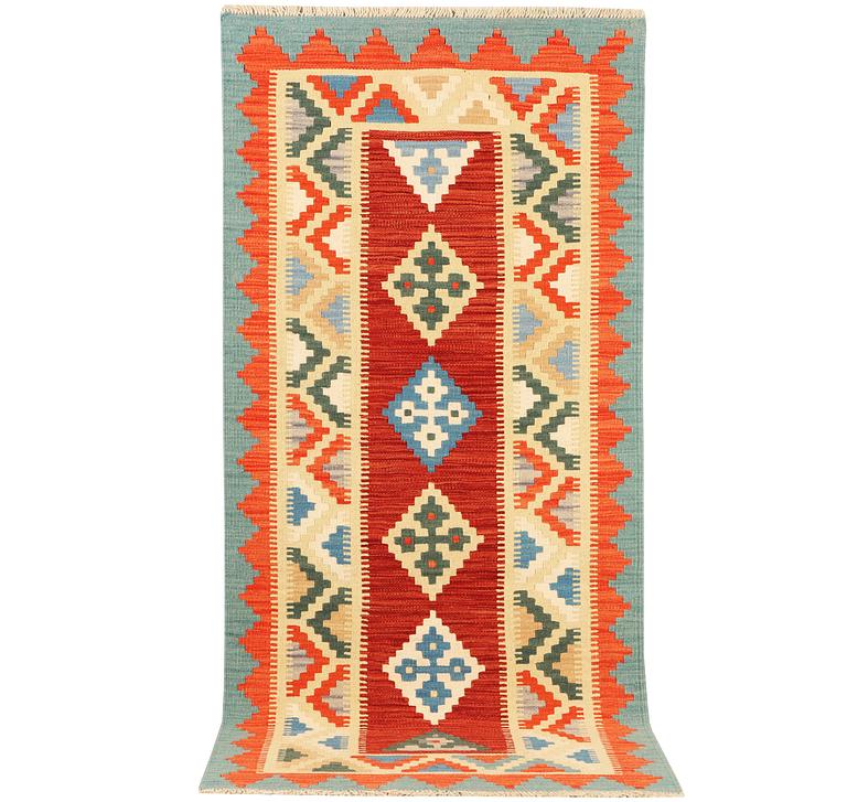 A Kilim runner carpet, c. 196 x 88 cm.