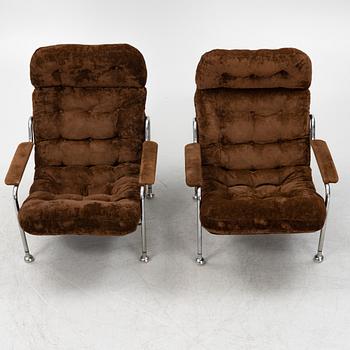 Bo Eigert, a pair of 'Stålbo' armchairs, Firma B. Eigert AB, Hova, 1970's.