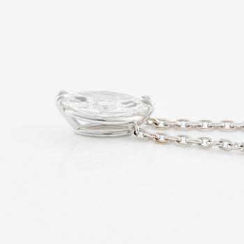 An 18K white gold Chopard necklace set with a marquise-shaped diamond ca 1.00 ct ca D/E vvs.