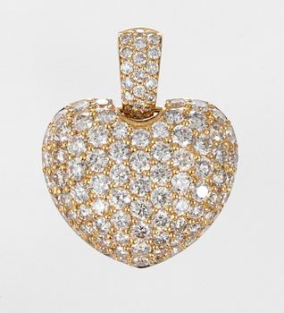 604. PENDANT, 100 brilliant cut diamonds, tot. 2.01 cts.