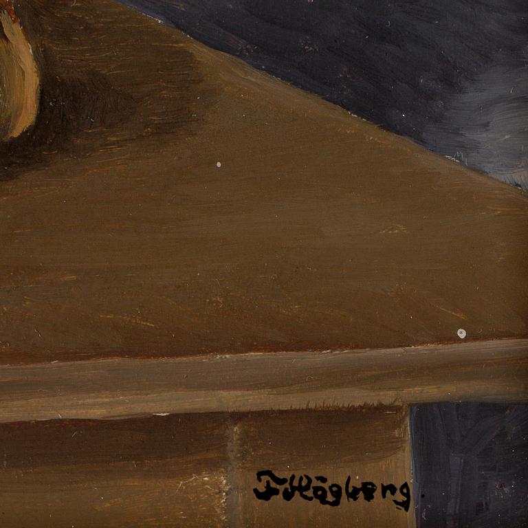 FRITZ HÖGBERG, olja på pannå, sign.