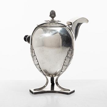 Gustaf Folcker, A swedish silver Empire coffee pot, mark of Gustaf Folcker, Stockholm 1820.