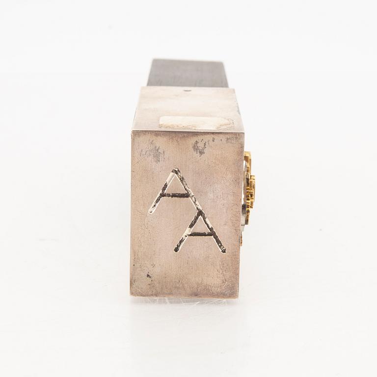 A Swedish 20th century sterling silver seal stamp mark of Wiwen Nilsson Lund 1950, total weight 212 grams.