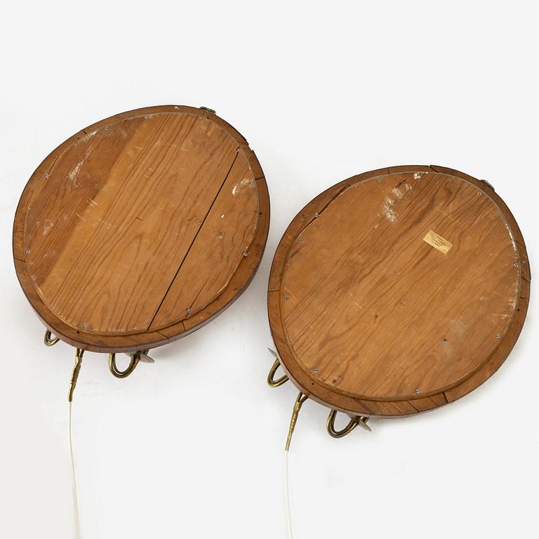 A pair of Swedish Empire mirror sconces, first half of the 19th century.