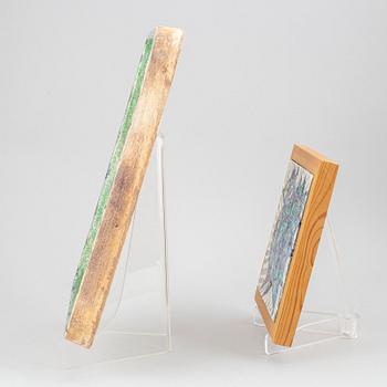 LIS HUSBERG, two stoneware plaques, Rörstrand.