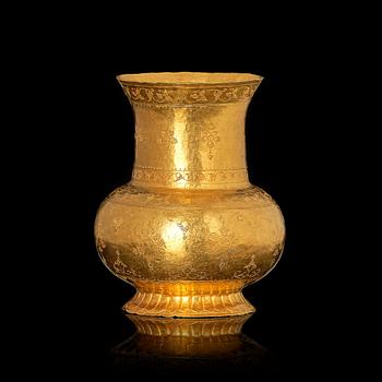 A rare gold vase, China or Central Asia, 12th-14th century.