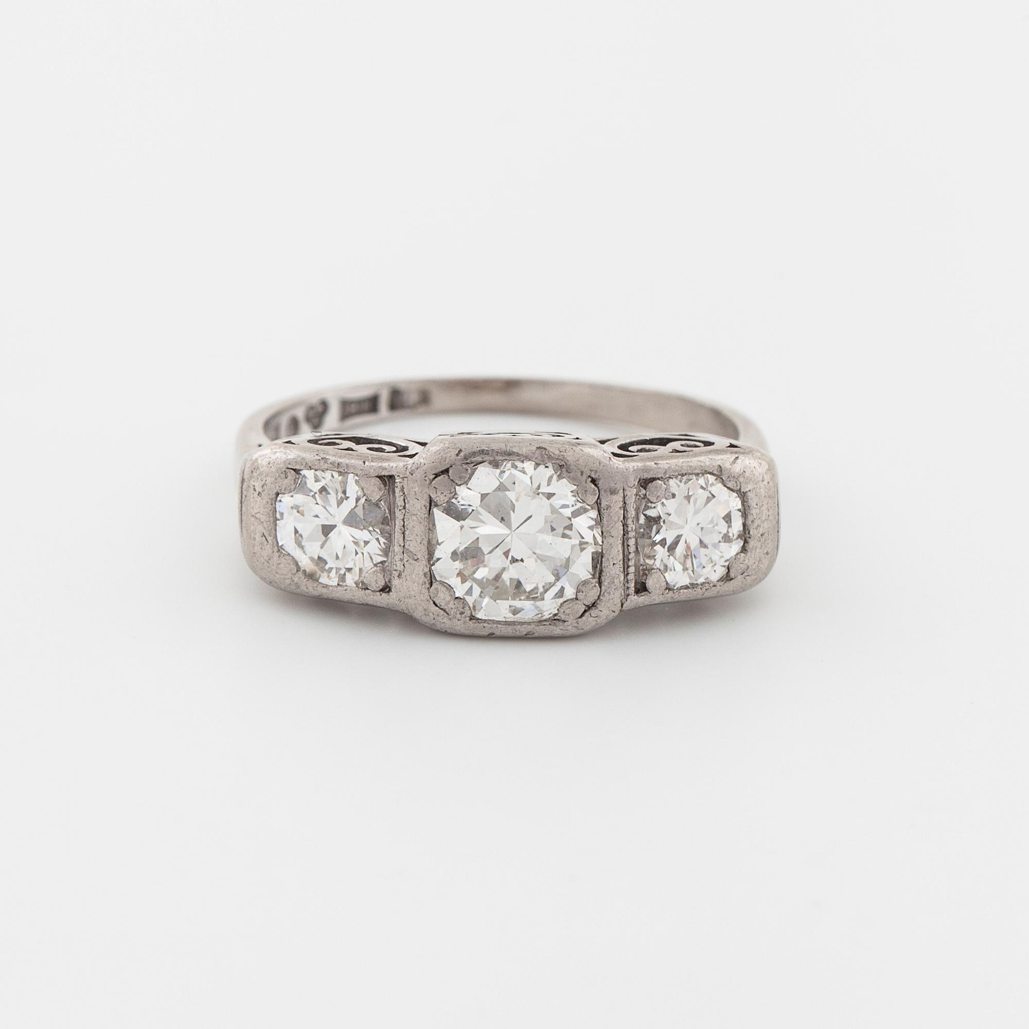 An old cut diamond ring by John Pettersson, Stockholm, 1950.