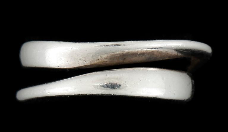 RINGAR, 2 st, ÖRCLIPS, ett par samt HÄNGE, silver, Georg Jensen, Danmark.