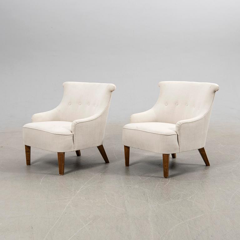 Fåtöljer, ett par, 1900-tal mitt.