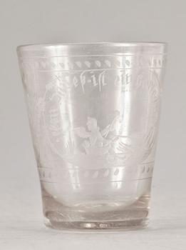 GLAS, Karl XII:s monogram, Tyskland, 1700-tal.