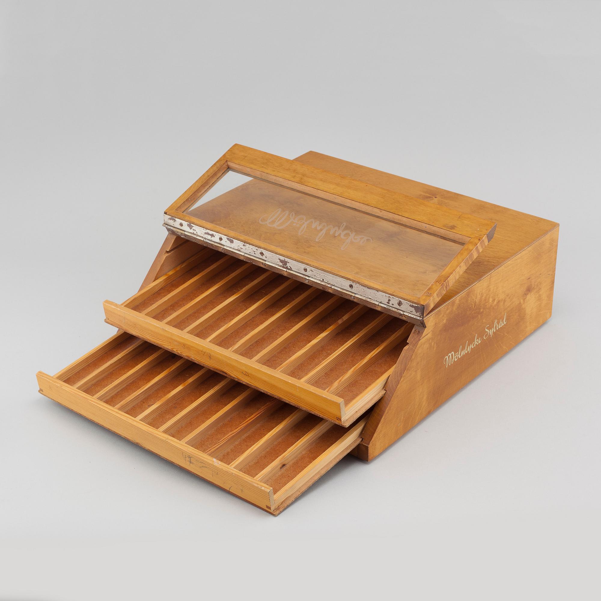 A box for sewing thread from Mölnlycke Sytråd, first half of the 20th century.