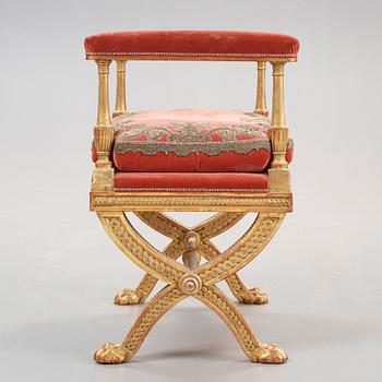 A Swedish Royal late Gustavian stool by Erik Öhrmark, master 1777.