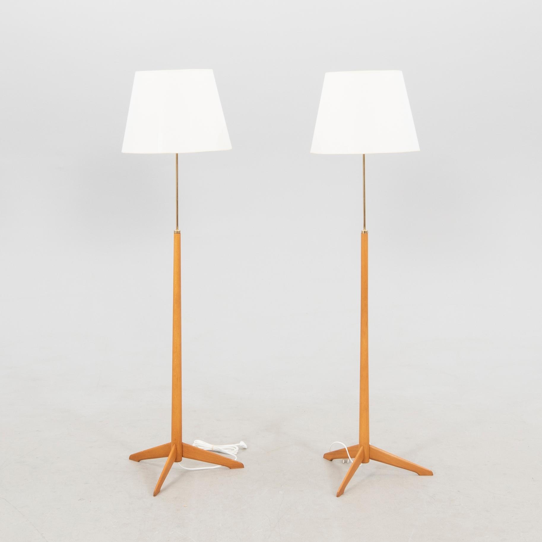 Golvlampor, ett par, modell G-34, Bergboms, Swedish Modern, 1950-tal.