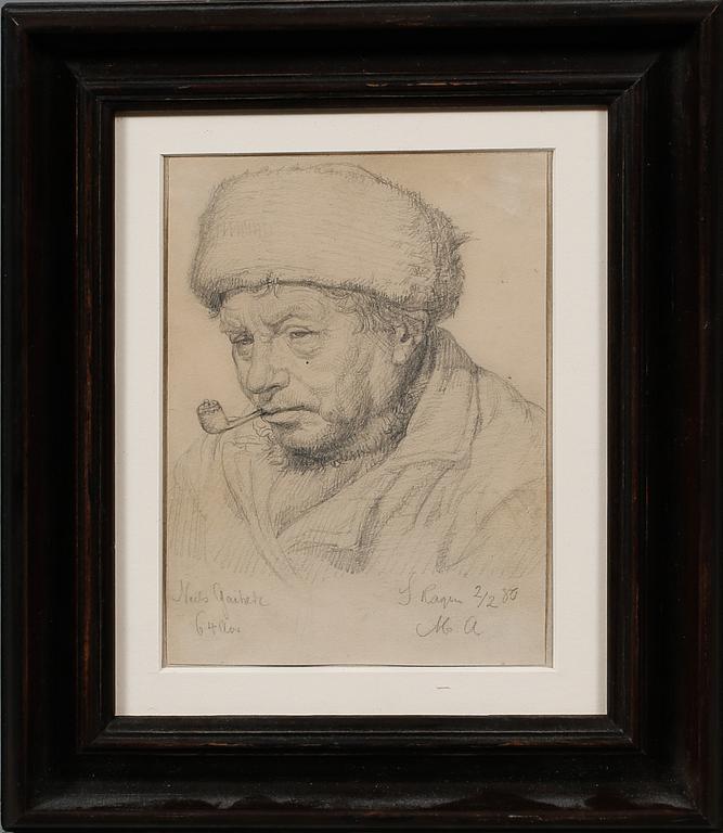 MICHAEL ANCHER, blyerts på papper, signerad M.A och daterad 2/2-80.