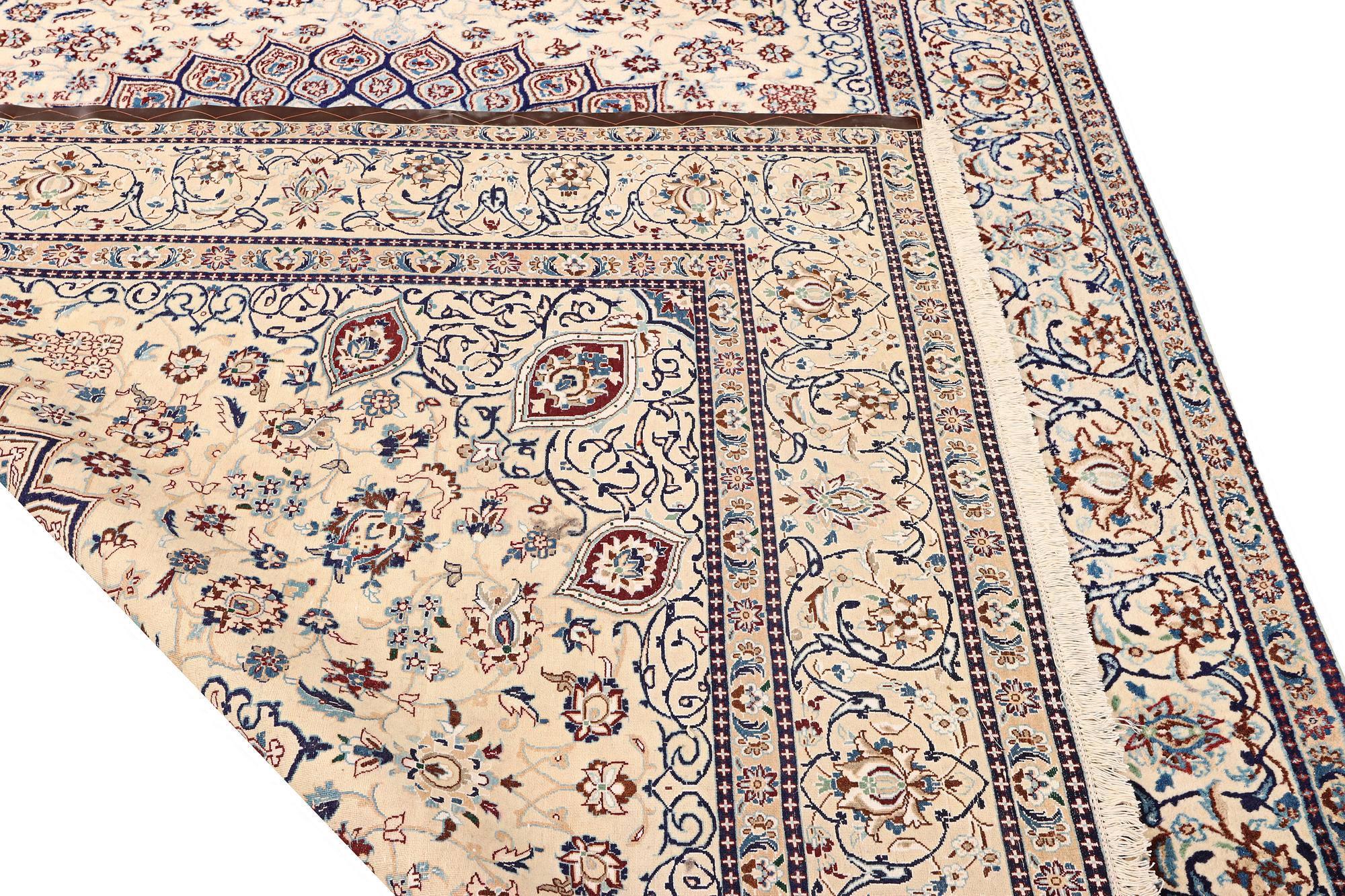 A part silk Nain carpet, 9LA, a. 344 x 245 cm.