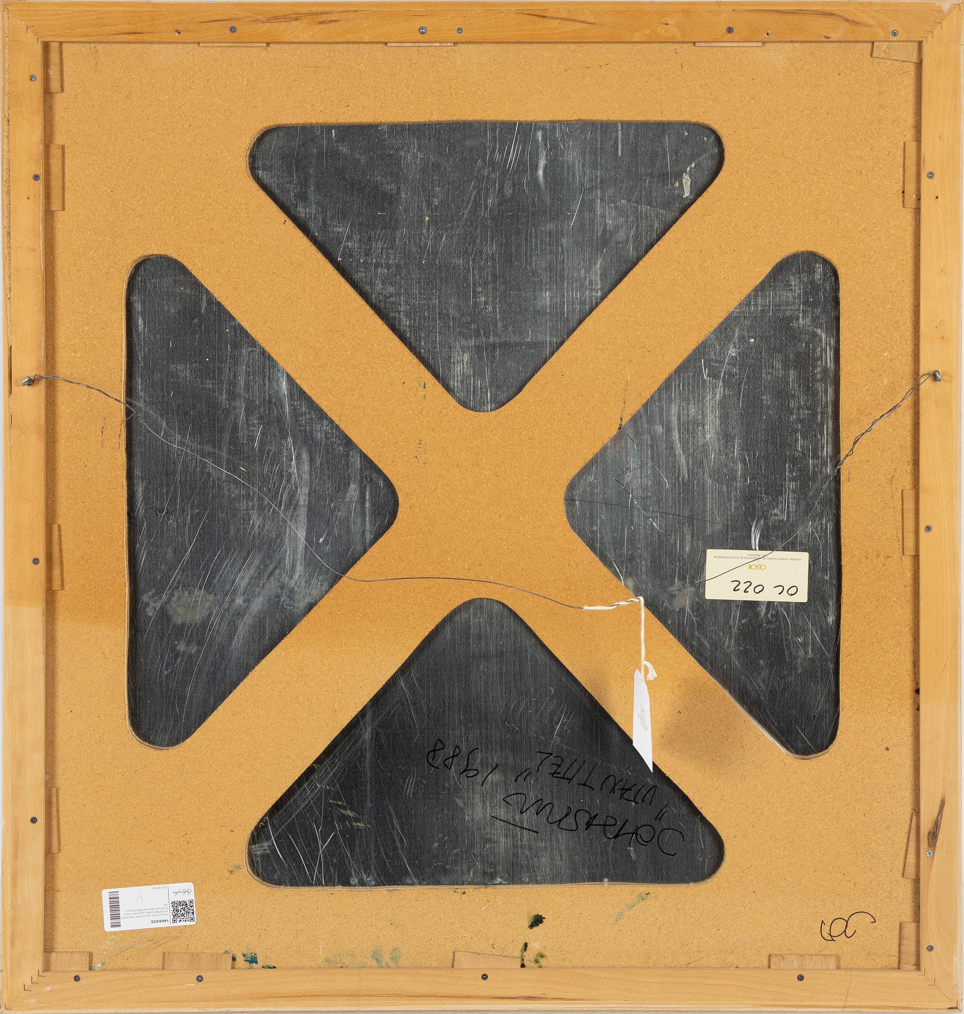 Johan Scott, oil on tin on board, signed Johan Scott and dated 1988 on verso.