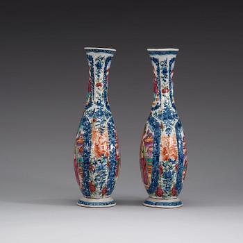 A pair of famille rose vases, Qing dynasty, Qianlong (1736-95).
