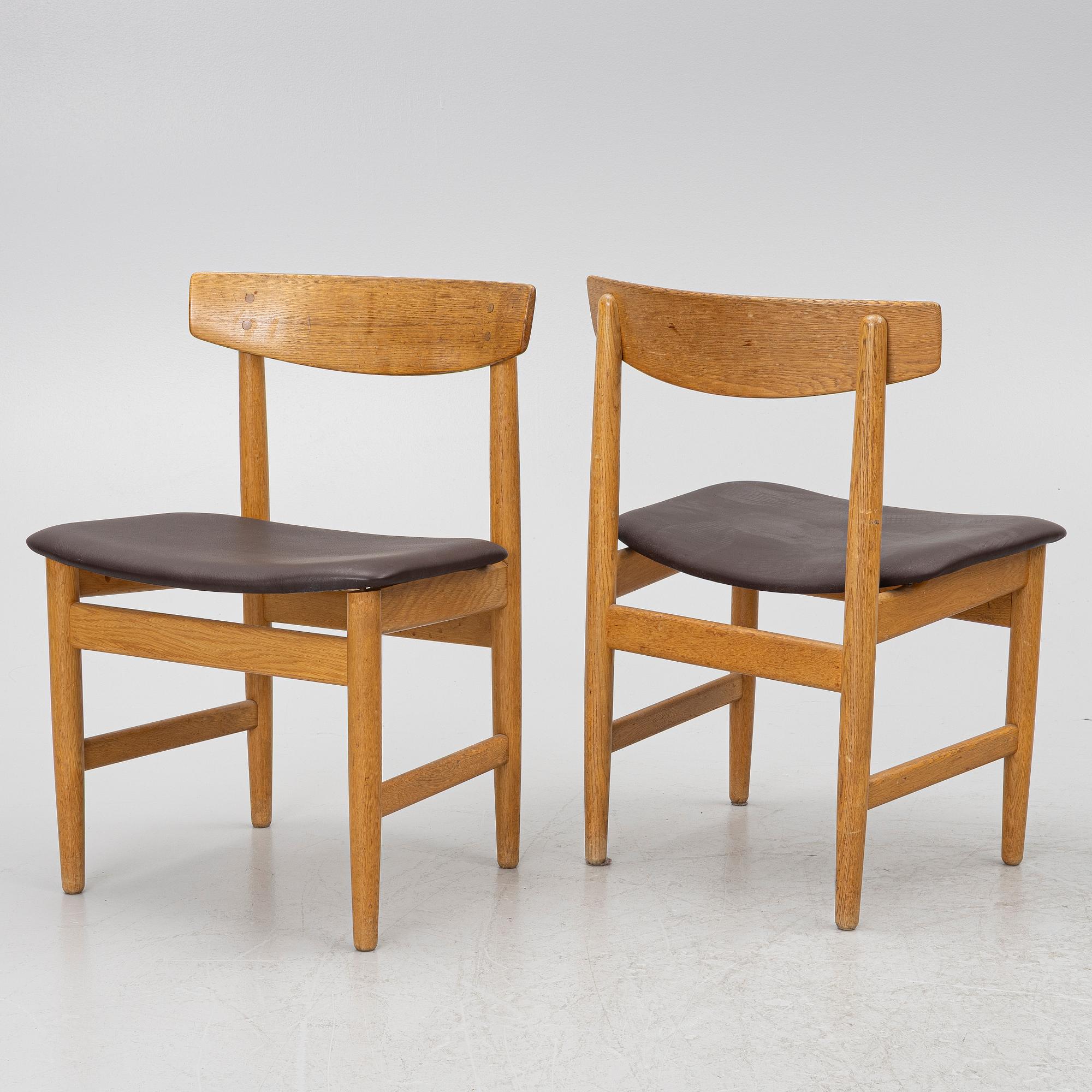 Børge Mogensen, four oak chairs, 'Öresund', Bra Bohag, Karl Andersson.