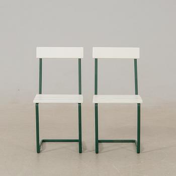 Arthur Lindqvist, garden group 5 dlr model 9A and chair no. 1, Grythyttan 20th century.