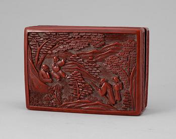 A red laquer late Qing box.