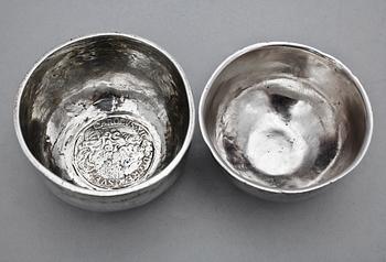 TUMLARE, 2 st, silver, bla Göteborg 1791. tot vikt 45 g.