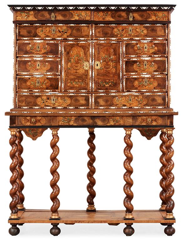 A Baroque second half 17th century cabinet on stand.