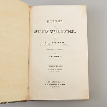 J.A HAZELIUS samt B. VON SCHINKEL, nio böcker. 1836 och 1855.