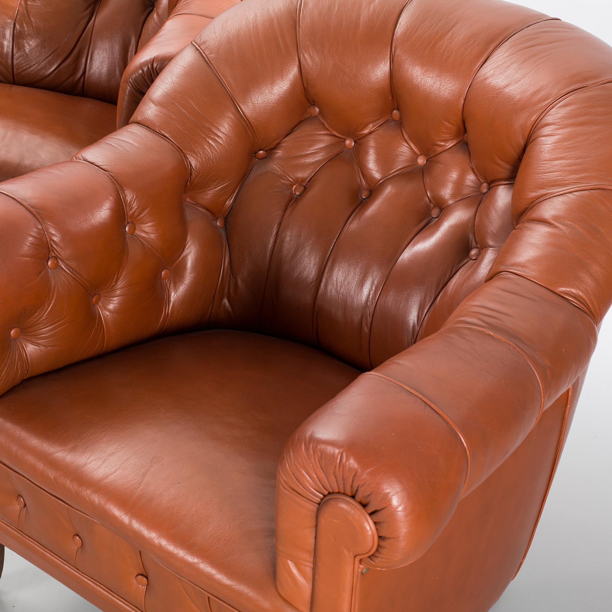 SOFFGRUPP, 3 delar, "Chesterfield". 1920-tal.