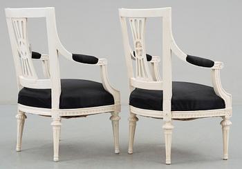 KARMSTOLAR, ett par snarlika, gustaviansk provins, västsverige tidigt 1800-tal.