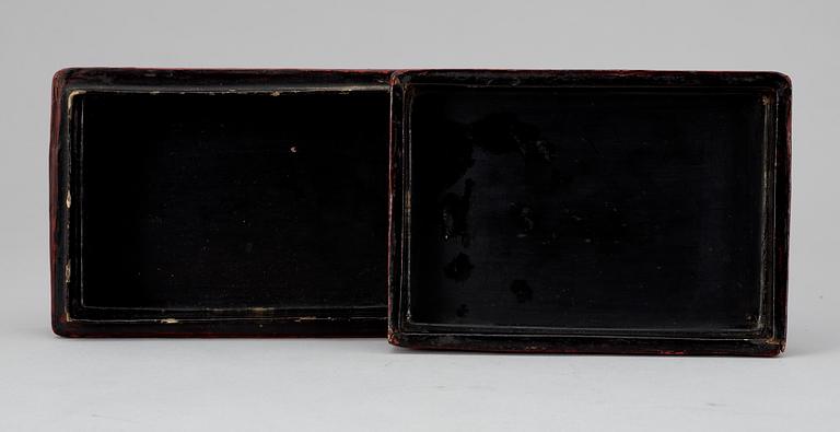 A red laquer late Qing box.