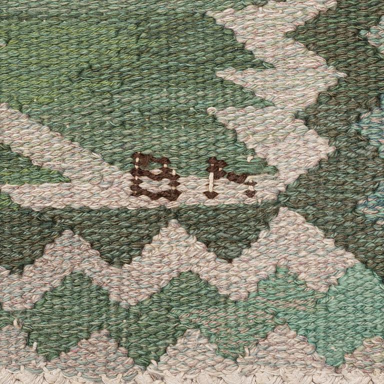 Barbro Nilsson, a carpet, 'Strålblomman grön', tapestry weave, c 516 x 310 cm, signed AB MMF BN ANNO DOMINE 1954.