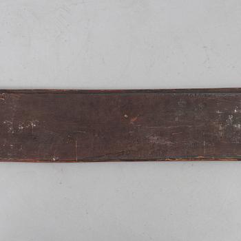 A group of three Chinese wooden panels, late Qing dynasty / around 1900.