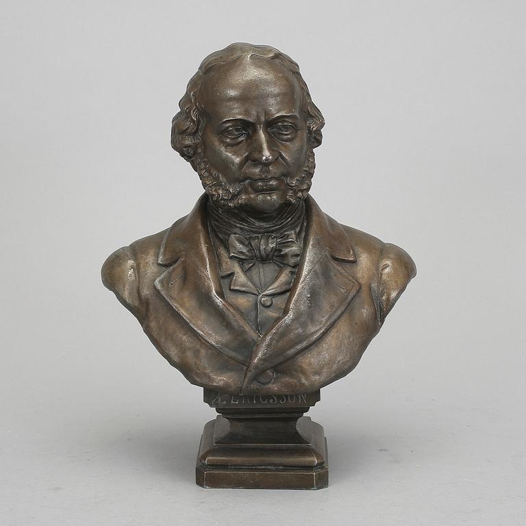 GUSTAF ERIKSSON, skulptur, bronspatinerad metall.  Signerad Gustaf Eriksson, daterad 1889.