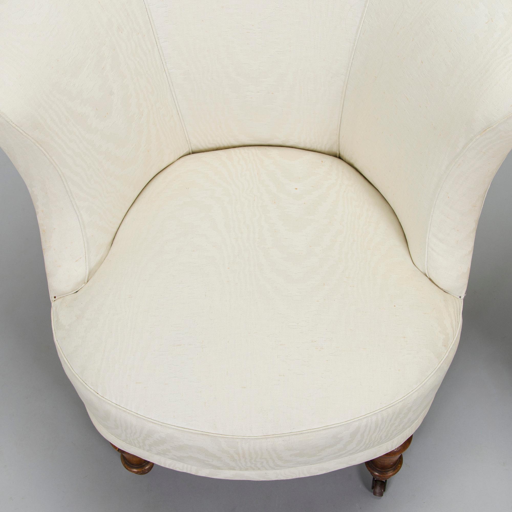 A pair of armchairs, late 19th century.