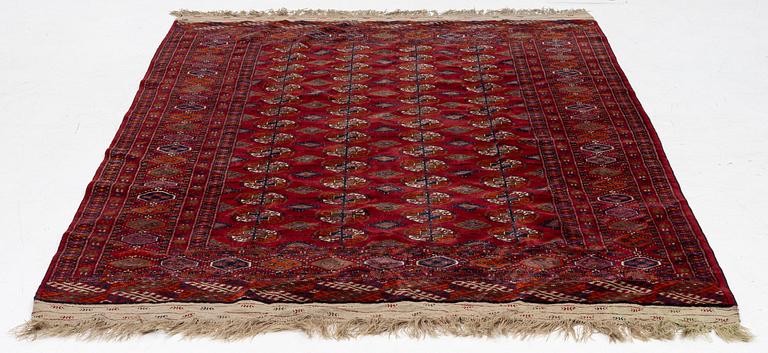 An old Turkmen carpet, c. 235 x 175 cm.