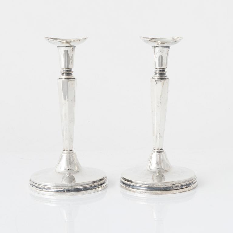 A pair of silver candle sticks, MGAB, Uppsala, Sweden, 1965.
