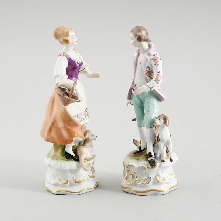 FIGURER, 2 st, porslin, Sitzendorf, 1900-talets mitt.