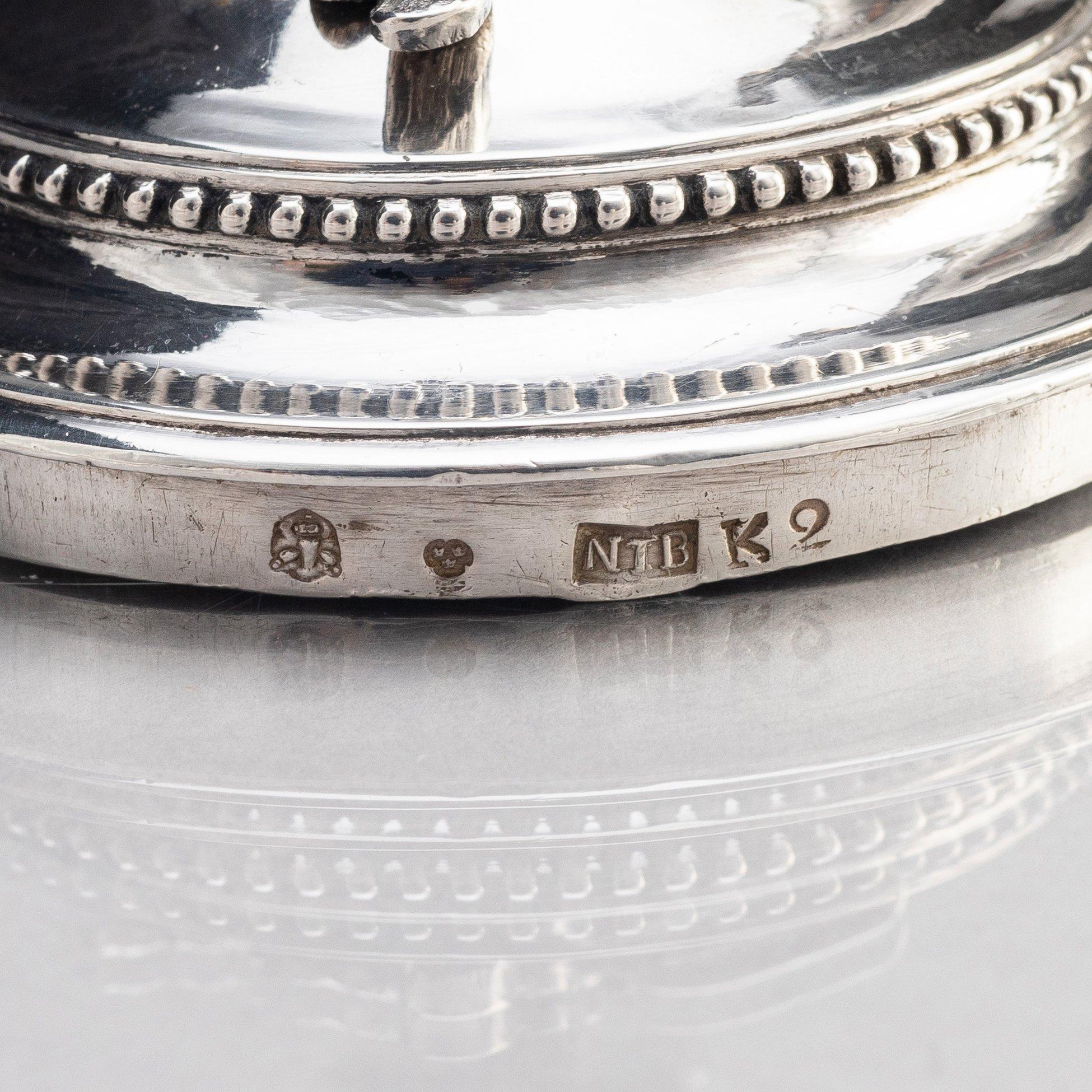 A Swedish 18th century silver coffee-pot, mark of Nils Tornberg, Linköping 1792.