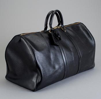 VÄSKA, "Keepall 55 Epi Black", Louis Vuitton.