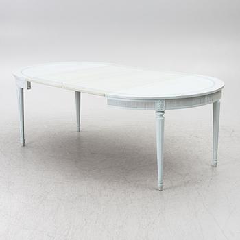 A Gustavian style seven-piece dining suite, mid-20th Century.
