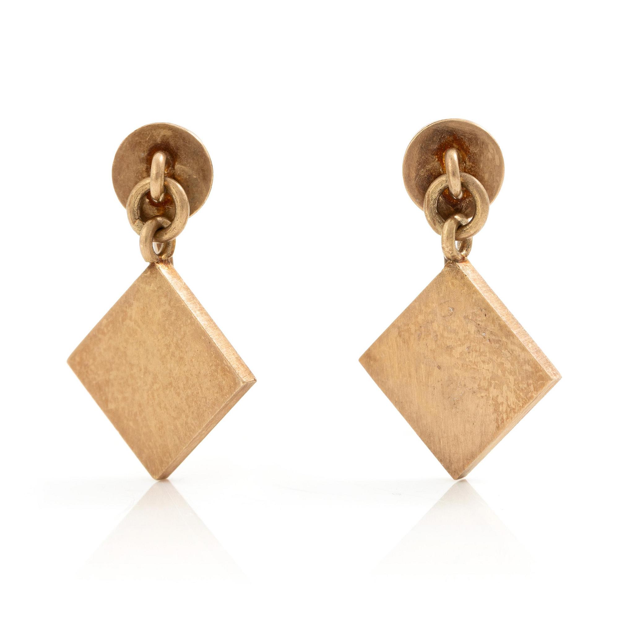Wiwen Nilsson, A pair of earrings, 18K gold, geometric shape.