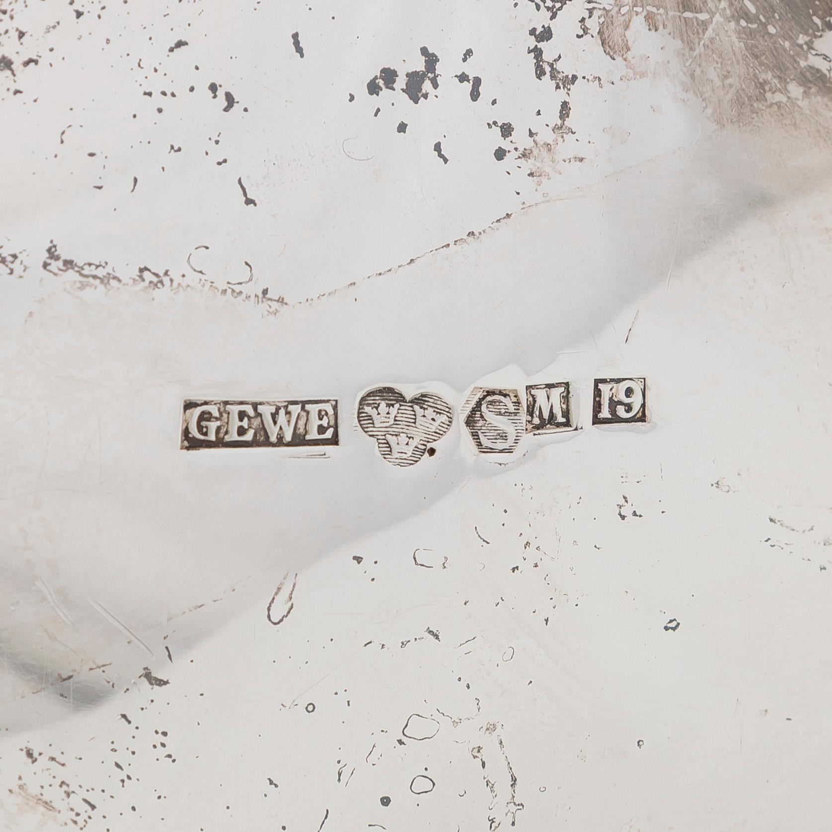 Kaffeservis, 3 delar, silver, rokokostil, GEWE, Malmö 1959.