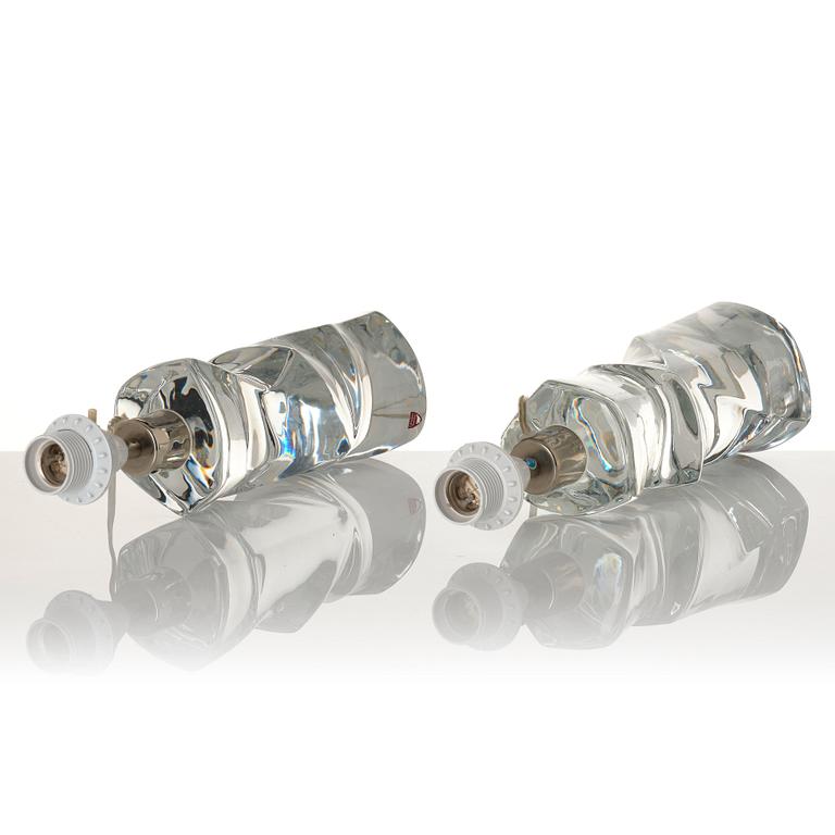 Olle Alberius, a pair of table lamps model "2214/271", Orrefors, 1960-70s.