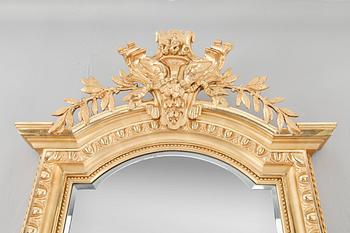 SPEGEL med KONSOLBORD, nyrokoko, 1800-talets slut.