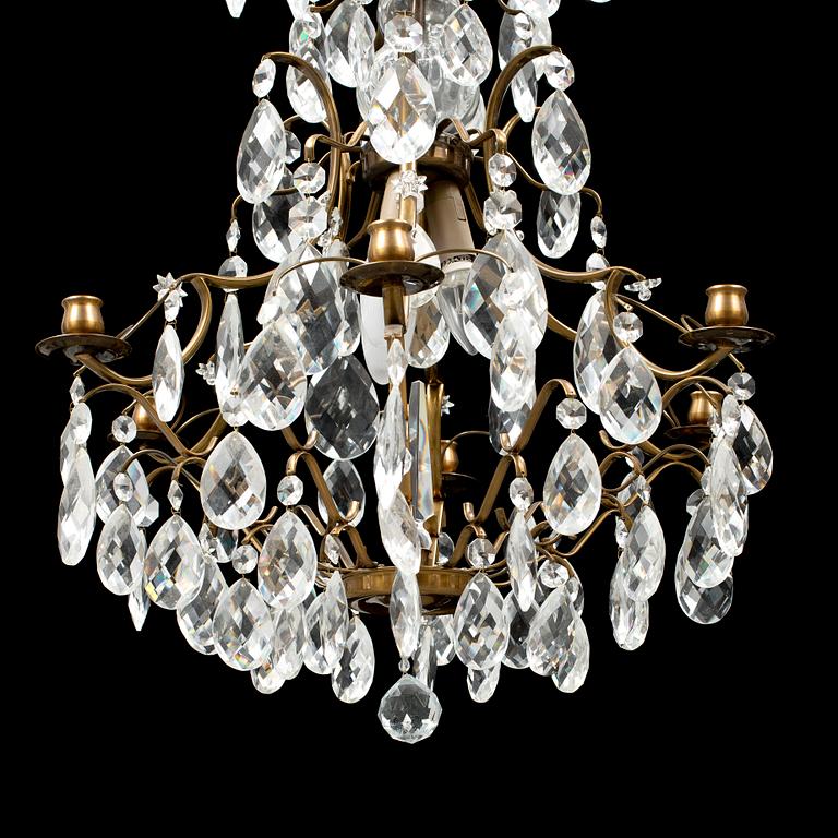 A rococo style chandelier, late 20th century.